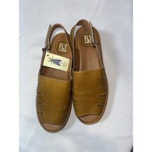 Fly London Women's Jaze Sebta Leather Wedge Sandals 9-9.5